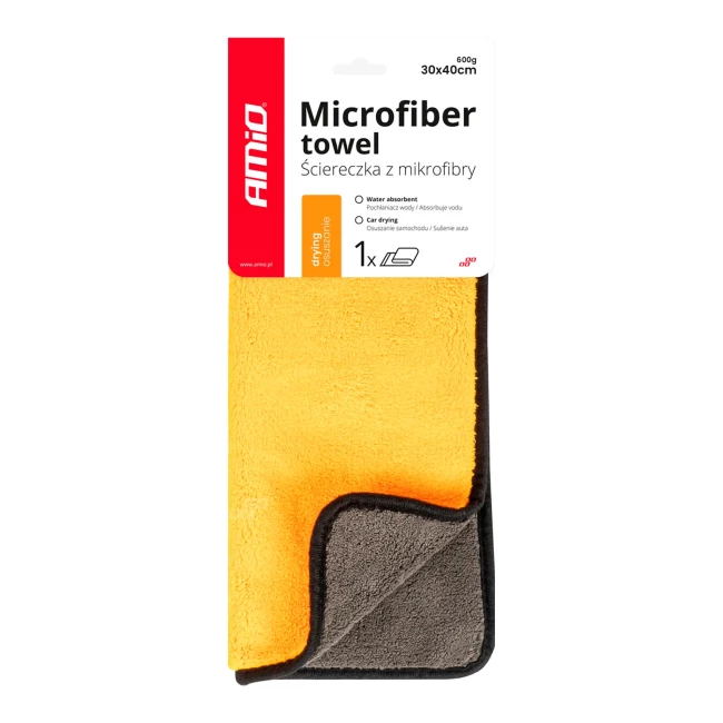 Салфетка для полировки из микрофибры AMiO 30x40см 600г/м2 (02868)