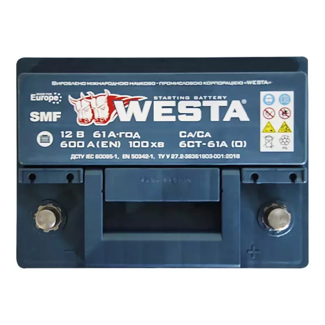 Автомобильный аккумулятор WESTA 6CT-61Аh АзЕ (WPR610)
