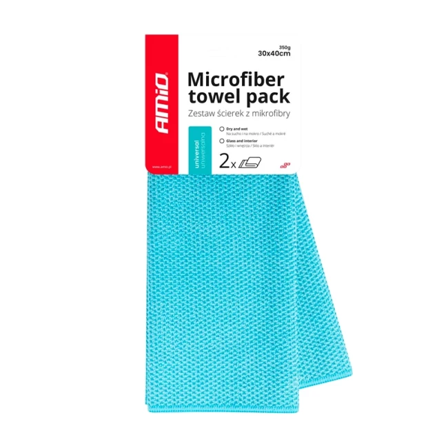 Салфетка из микрофибры универсальная AMiO 30х40 см 350г/м2 2 шт. (03737)