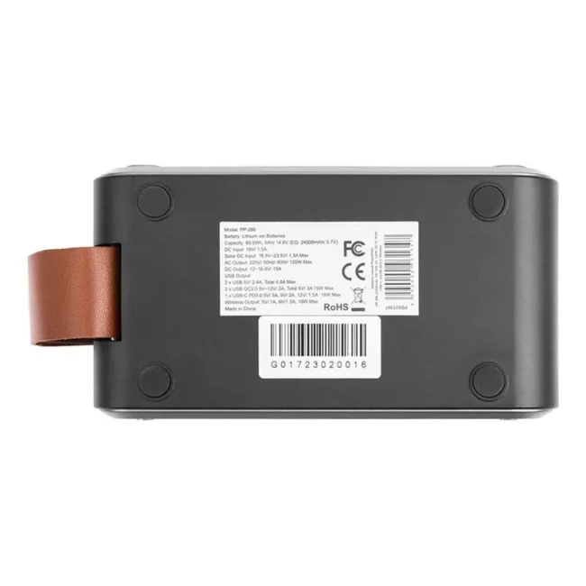 Зарядная станция PowerPlant PP-286 24000mAh, PD 18W, AC 120W, DC12-16.8V, USB-C, 2xUSB QC3.0,Wireless (PB931347)