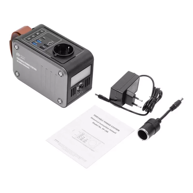 Зарядная станция PowerPlant PP-286 24000mAh, PD 18W, AC 120W, DC12-16.8V, USB-C, 2xUSB QC3.0,Wireless (PB931347)