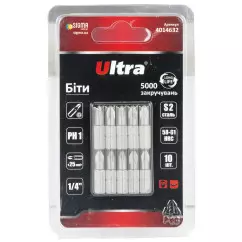 Биты ULTRA PH1х25мм ¼" 10 шт S2 блистер (4014632)