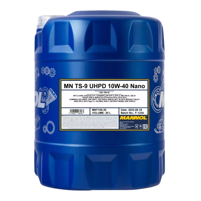 Моторное масло MANNOL TS-9 NANO UHPD 10W-40 20л (MN7109-20) Моторное масло MANNOL TS-9 NANO UHPD 10W-40 20л (MN7109-20)