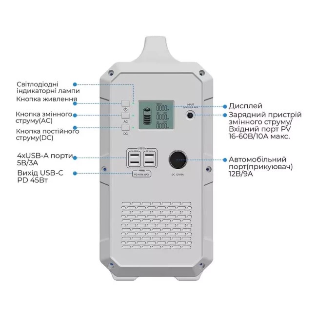 Зарядна станція Bluetti PowerOak EB240 2400Wh, 1000W