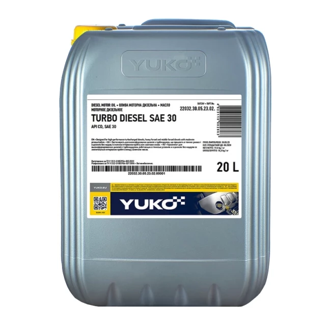 Моторное масло Yuko Turbo Diesel SAE 30 20 л (4823110402863)