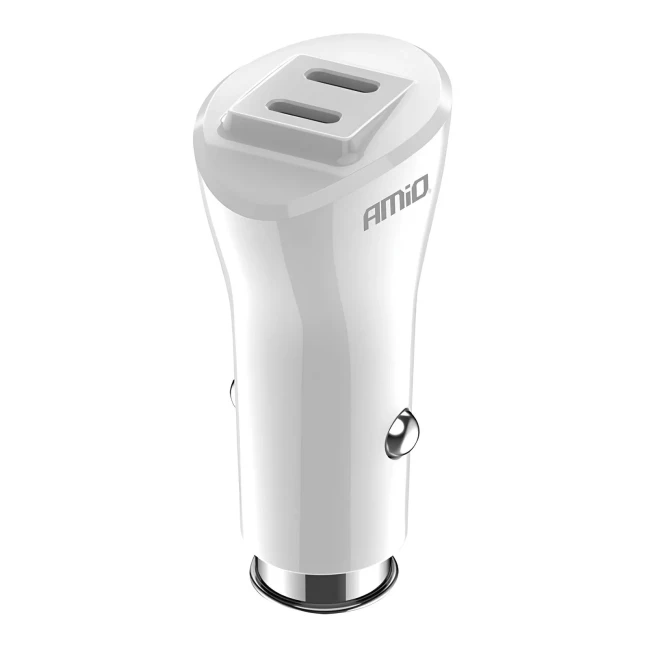Автомобільний зарядний пристрій AMiO 2xUSB-C 40W (03884/038840)