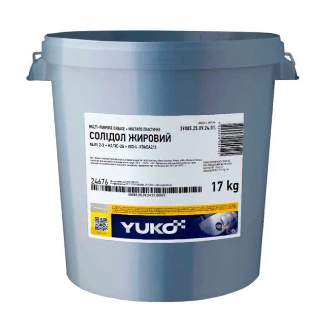 Смазка Yuko Солидол жировой 17 кг ведро ПЕ 20 л (4820070249125)