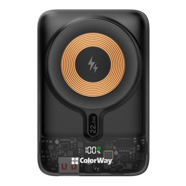Универсальная мобильная батарея ColorWay MagSafe 10000 mAh Black (CW-PB100LPA3BK-WPDD)