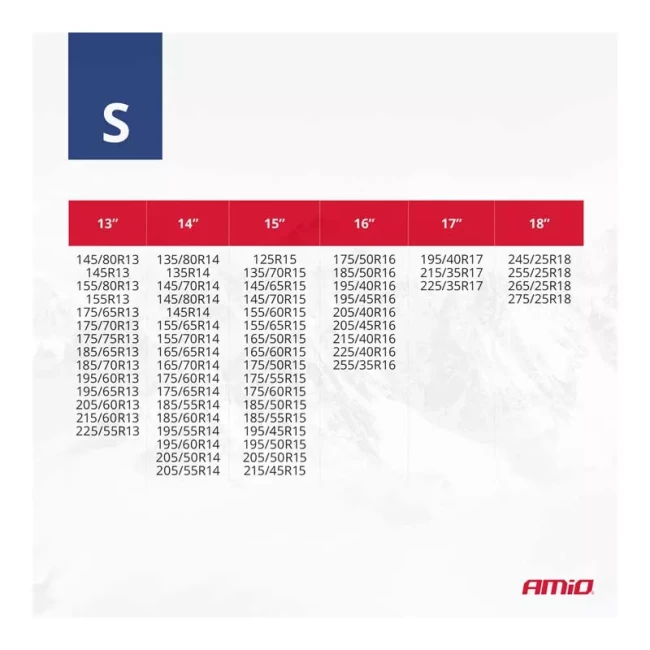 Текстильные цепи (носки) для колес противоскольжения (Snow Socks) AMiO Onorm V5121 размер S 2 шт. (04080)