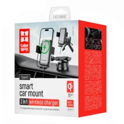 Беспроводное зарядное устройство ColorWay AutoSense Car Wireless Charger 2 15W Black