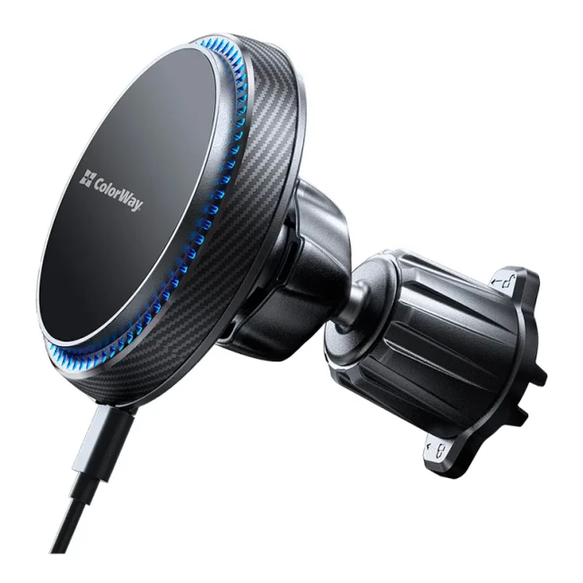 Беспроводное зарядное устройство СolorWay MagSafe 360° Air Vent 15W Black (CW-CHMW041Q-BK)