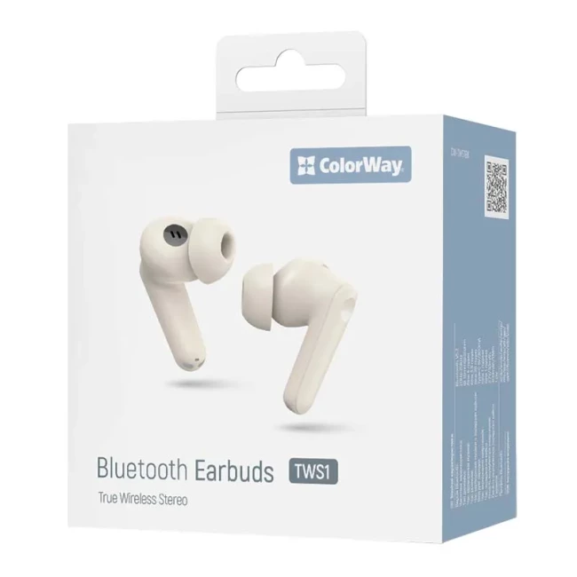 Bluetooth-гарнітура СolorWay Slim TWS-1 Earbuds Long Life Beige (CW-TWS1BE) Bluetooth-гарнітура СolorWay Slim TWS-1 Earbuds Long Life Beige (CW-TWS1BE)