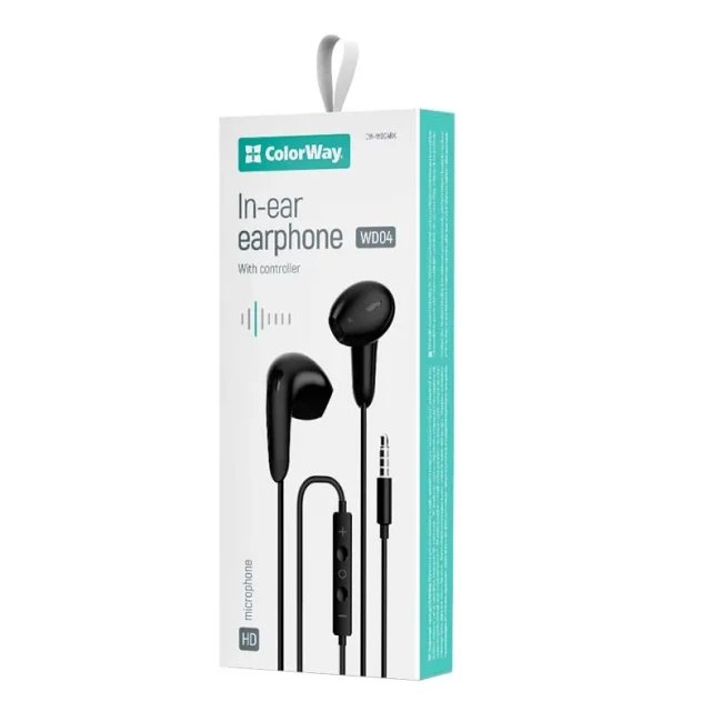Гарнітура СolorWay 3.5 mm Wired Earphone Sound Wave Black (CW-WD04BK)