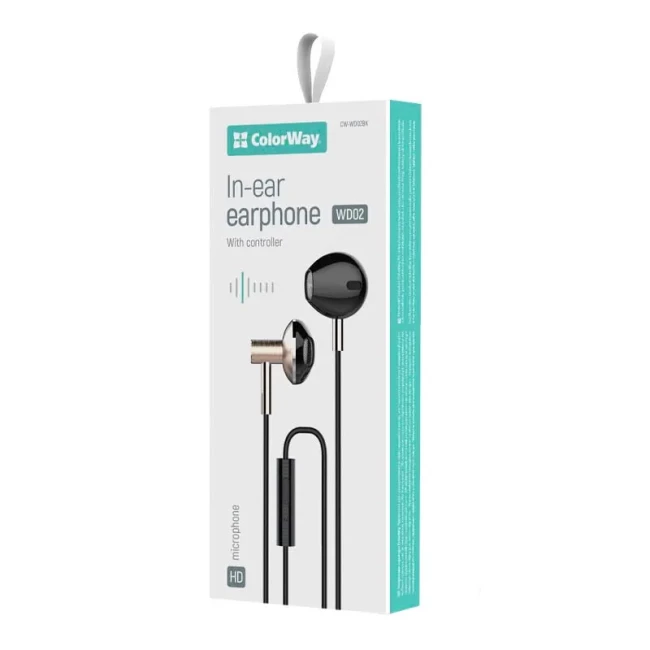 Гарнітура СolorWay Slim 3.5 mm Wired Earphone Blast 2 Black (CW-WD02BK)