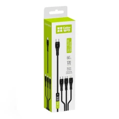 Кабель ColorWay Lightning - micro USB - Type-C 1.2м Black