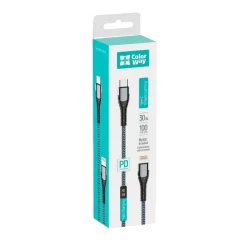 Кабель ColorWay Type-C - Lightning PD Fast Charging 1м Grey