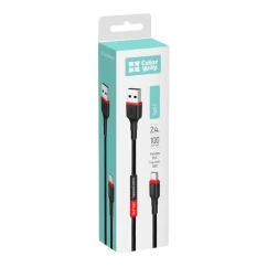 Кабель ColorWay USB - Type-C 1м Black/Red
