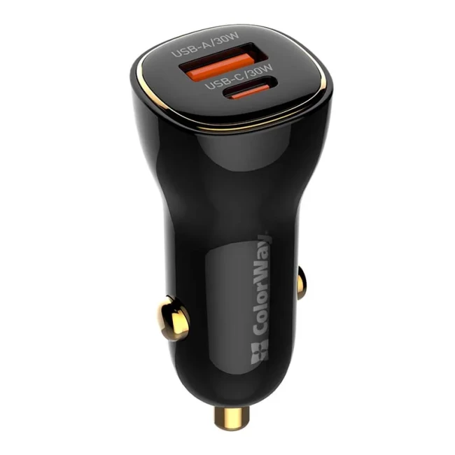 Автомобильное зарядное устройство ColorWay Power Delivery Port PPS USB Black (CW-CHA046PD-BK)