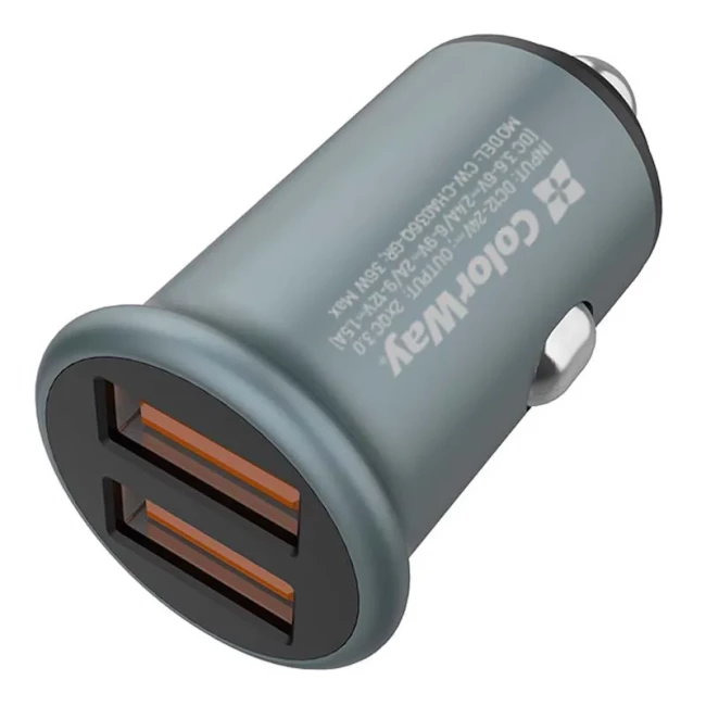 Автомобільний зарядний пристрій ColorWay Quick Charge 3.0 Gray (CW-CHA036Q-GR)