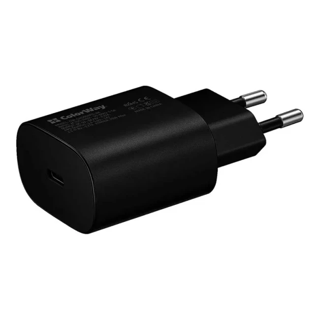 Мережевий зарядний пристрій ColorWay Power Delivery Port PPS Black (CW-CHS033PD-BK)