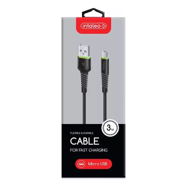 Кабель Intaleo CBFLEXM3 USB - micro USB 3 м Black (1283126487491)