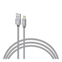 Кабель Intaleo CBGNYL1 USB - Lightning M/M 1 м, Grey (1283126477652)