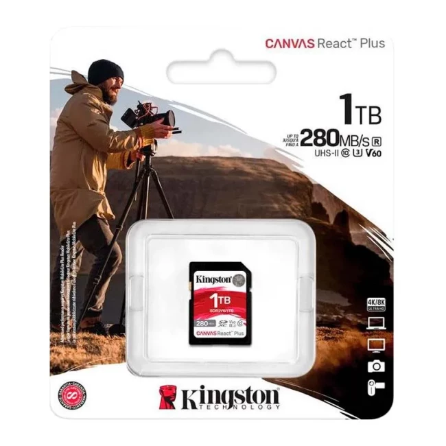 Карта памяти Kingston SD 1TB C10 UHS-II U3 R280/W150MB/s (SDR2V6/1TB)
