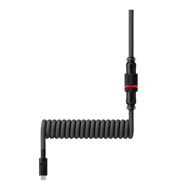 Кабель синхронизации HyperX USB-A - USB-C спиральный серо-черный (6J679AA)