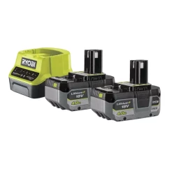 Набор аккумулятора и зарядного устройства Ryobi RC18120-240X ONE+ 18В 2х4А-ч ЗУ Lithium+ (5133005092)