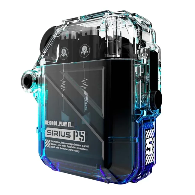 Наушники TWS Gravastar Sirius P5 BT 5.2 IPX4 Transparent Blue (GRAVASTARP5_XTAL_BLU_V2)