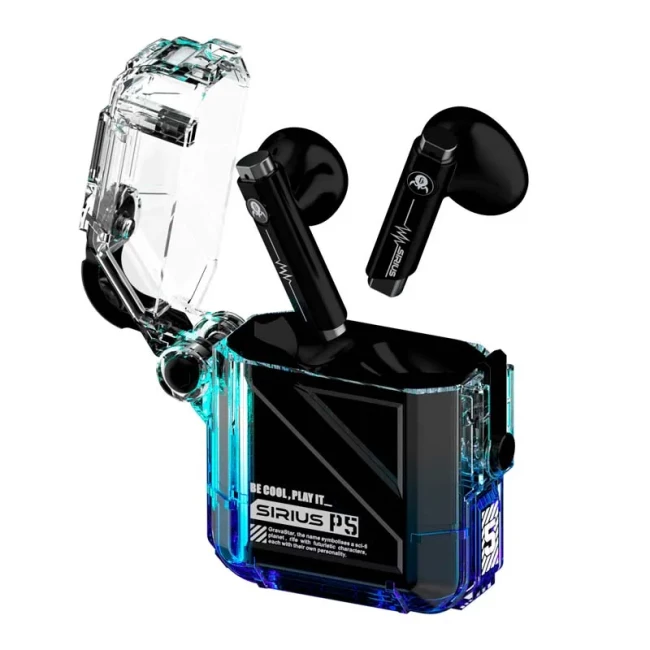 Наушники TWS Gravastar Sirius P5 BT 5.2 IPX4 Transparent Blue (GRAVASTARP5_XTAL_BLU_V2)