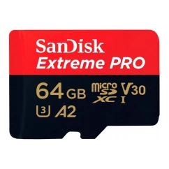 Карта пам'яті SanDisk MicroSDXC 64GB UHS-I U3 R200/W90MB/s Extreme Pro V30 + SD-адаптер