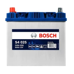 Автомобільний акумулятор BOSCH S4 025 6CT-60Ah Asia Аз (+/-)