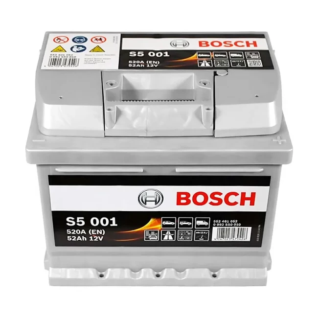 Автомобильный аккумулятор BOSCH S5 001 6CT-52Ah АзЕ (0092S50010)