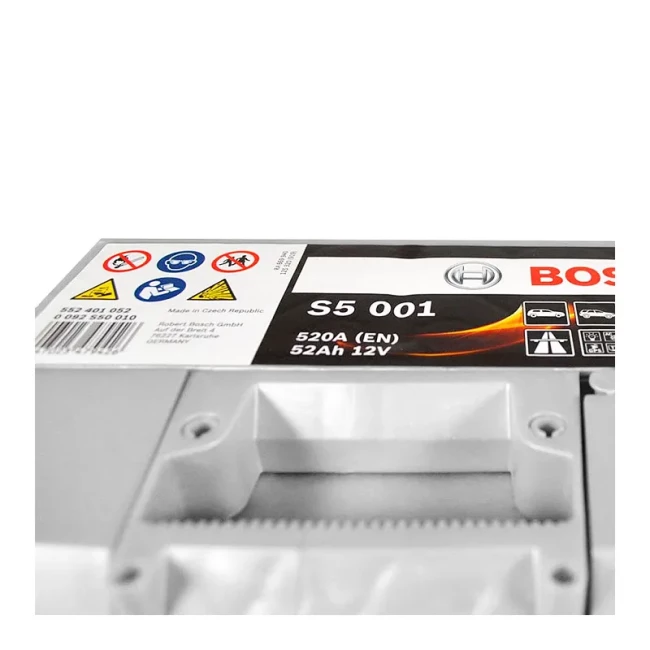 Автомобильный аккумулятор BOSCH S5 001 6CT-52Ah АзЕ (0092S50010)