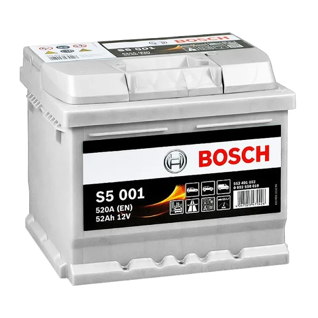 Автомобильный аккумулятор BOSCH S5 001 6CT-52Ah АзЕ (0092S50010)