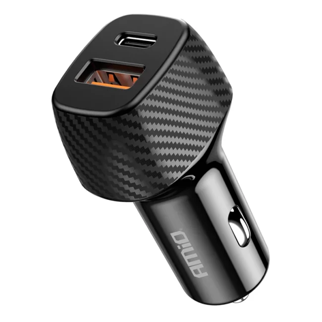 Автомобільний зарядний пристрій AMiO USB-A + USB-C (04282/042823)