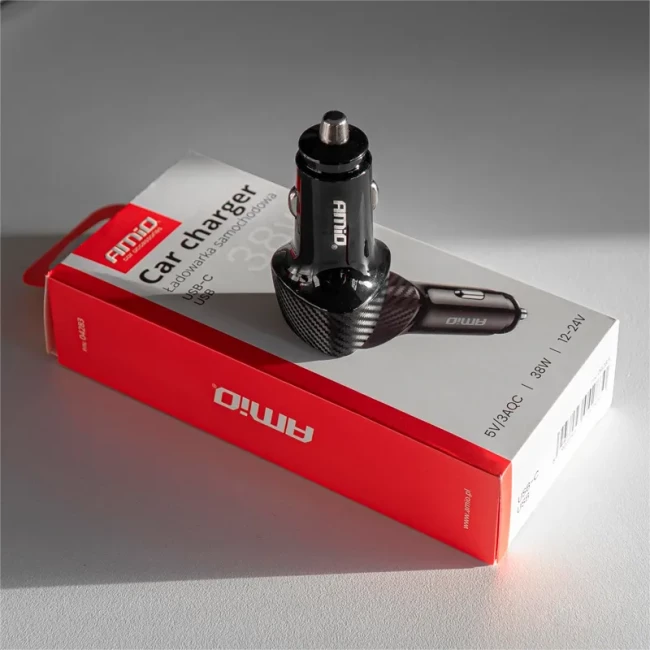 Автомобильное зарядное устройство AMiO USB-A + USB-C 38W (04283/042830)