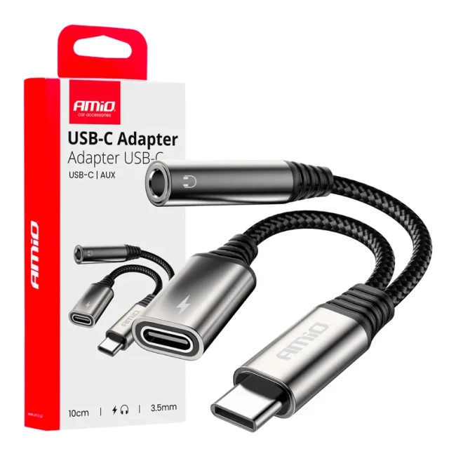 Кабель-адаптер AMiO USB-C на USB-C + Mini Jack 3,5мм (04295/042953)