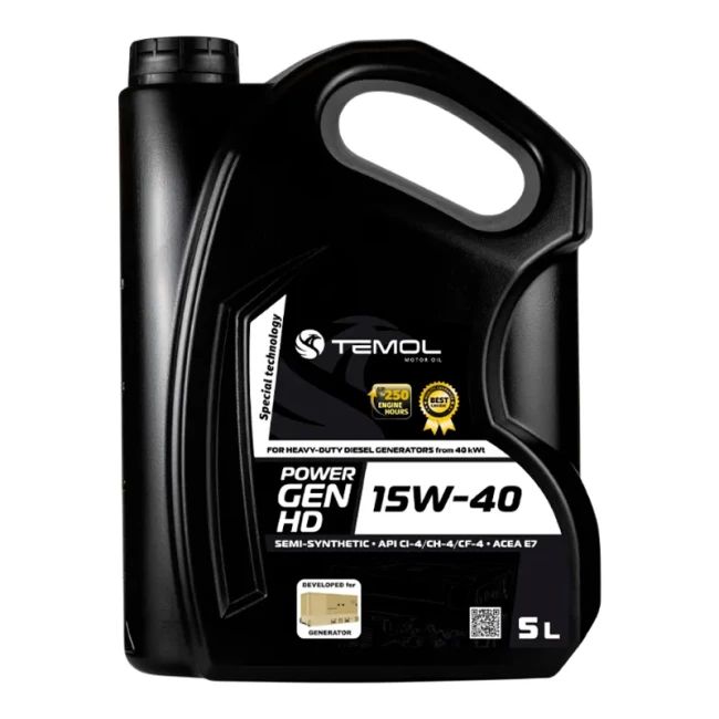 Промислова олива TEMOL POWER GEN HD 15W-40 5л Промислова олива TEMOL POWER GEN HD 15W-40 5л