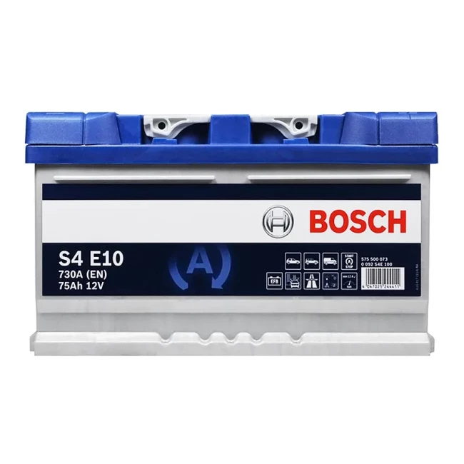 Автомобильный аккумулятор BOSCH S4 E10 6CT-75Ah АзЕ (0092S4E100)