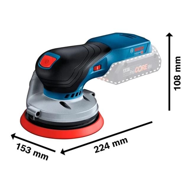 Шліфмашина ексцентрикова акумуляторна Bosch GEX 18V-125 (0.601.372.201)