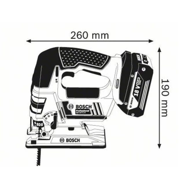 Лобзик Bosch GST 18 V-LI B аккумуляторный 18 В ход 23 мм Solo (0.601.5A6.100)