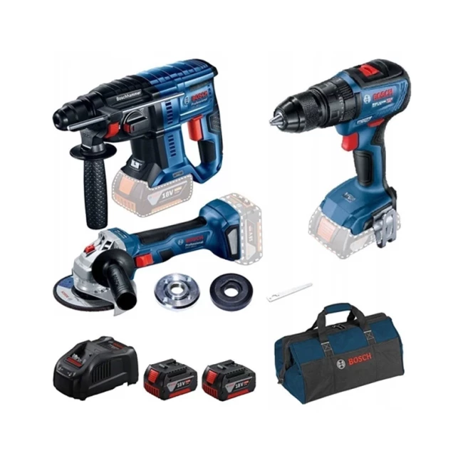 Набор инструментов Bosch Professional GBH 180-LI + GSR 18V-50 + GWS 180-LI (0.615.990.M32) Набор инструментов Bosch Professional GBH 180-LI + GSR 18V-50 + GWS 180-LI (0.615.990.M32)