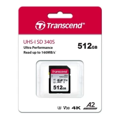 Карта пам'яті Transcend SD 512GB C10 UHS-I U3 A2 R160/W90MB/s 4K (TS512GSDC340S)