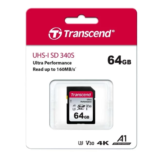 Карта памяти Transcend SD 64GB C10 UHS-I U3 R160/W50MB/s 4K (TS64GSDC340S) Карта памяти Transcend SD 64GB C10 UHS-I U3 R160/W50MB/s 4K (TS64GSDC340S)