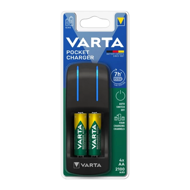 Зарядний пристрій Varta Pocket Charger + 4AA 2100mAh NI-MH (57642101451)