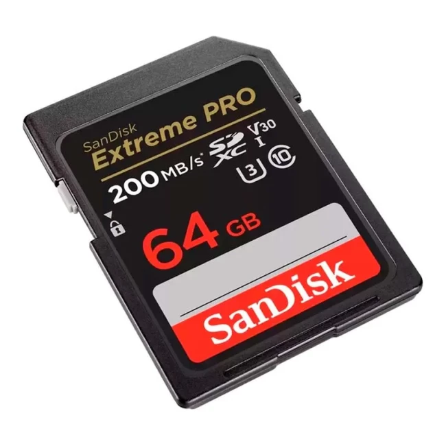 Карта памяти SanDisk SD 64GB C10 UHS-I U3 R200/W90MB/s Extreme Pro V30 (SDSDXXU-064G-GN4IN)
