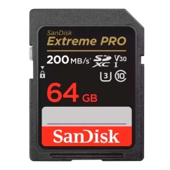 Карта памяти SanDisk SD 64GB C10 UHS-I U3 R200/W90MB/s Extreme Pro V30 (SDSDXXU-064G-GN4IN)