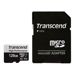 Карта пам'яті Transcend microSD 128GB C10 UHS-I U3 A2 R160/W125MB/s + SD